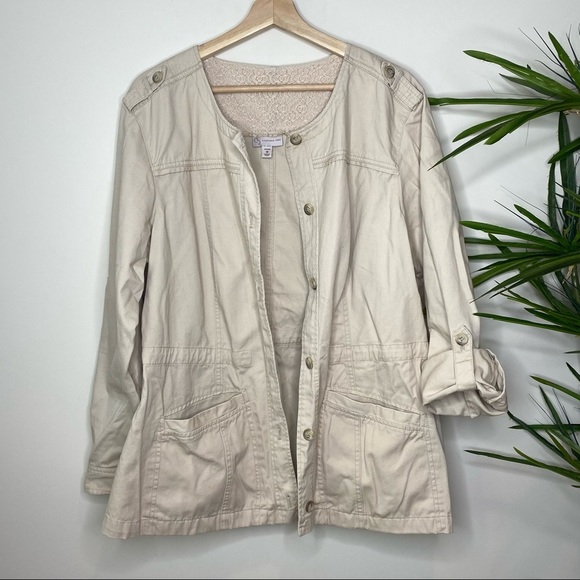 DB Established 1962 || Cargo/Utility Jacket Button Front w/Drawstring; Size 1X - Picture 1 of 11